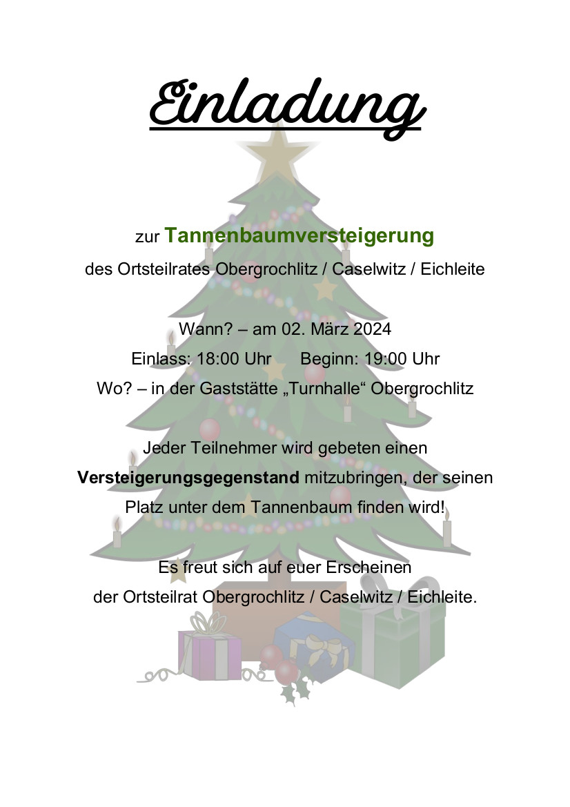 Tannenbaumversteigerung